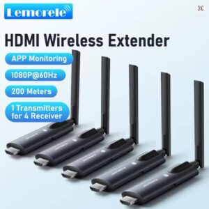 Transmisor y Receptor HDMI Inalámbrico Lemorele de 200m